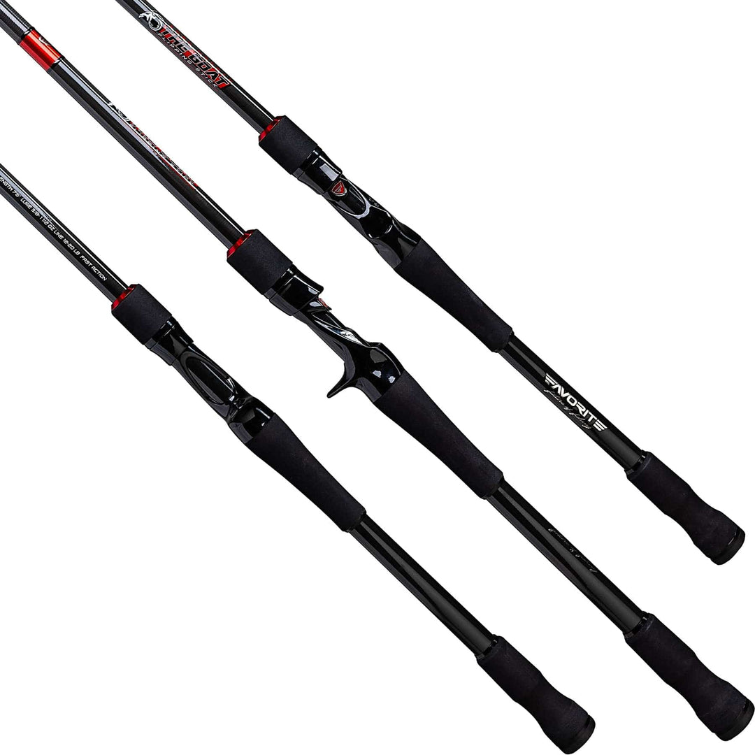 Favorite Fishing Signature Series Andy Morgan Pro Battle Flipping Rod, 7.6-inch heavy casting rod, one-piece design.