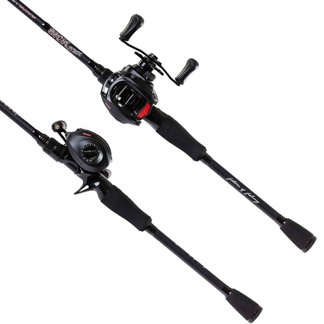 Favorite Fishing Sick Stick Casting Combo with medium-heavy power, left-hand retrieve, featuring a durable rod and reel for bass fishing.