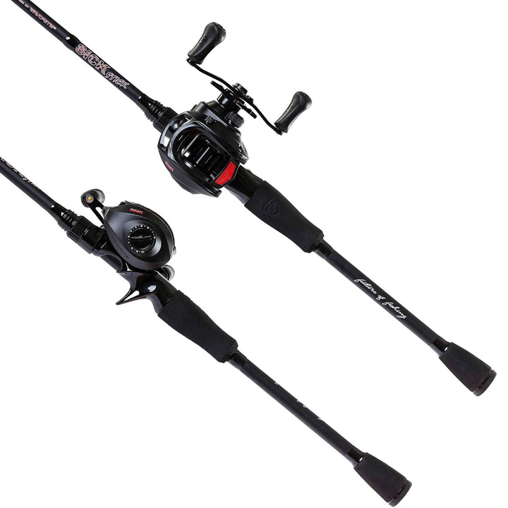 Favorite Fishing Sick Stick Casting Combo with medium-heavy power, left-hand retrieve, featuring a durable rod and reel for bass fishing.