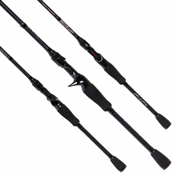 Favorite Fishing Sick Stick Casting Combo, medium-heavy left-hand baitcasting rod and reel for freshwater fishing.