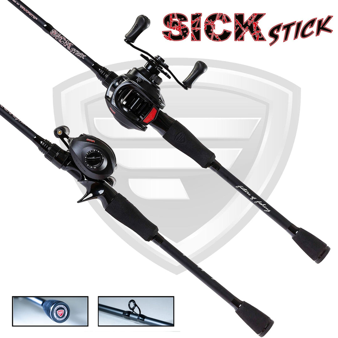 Favorite Fishing Sick Stick Casting Combo, medium-heavy left-hand fishing rod and reel set for versatile angling.