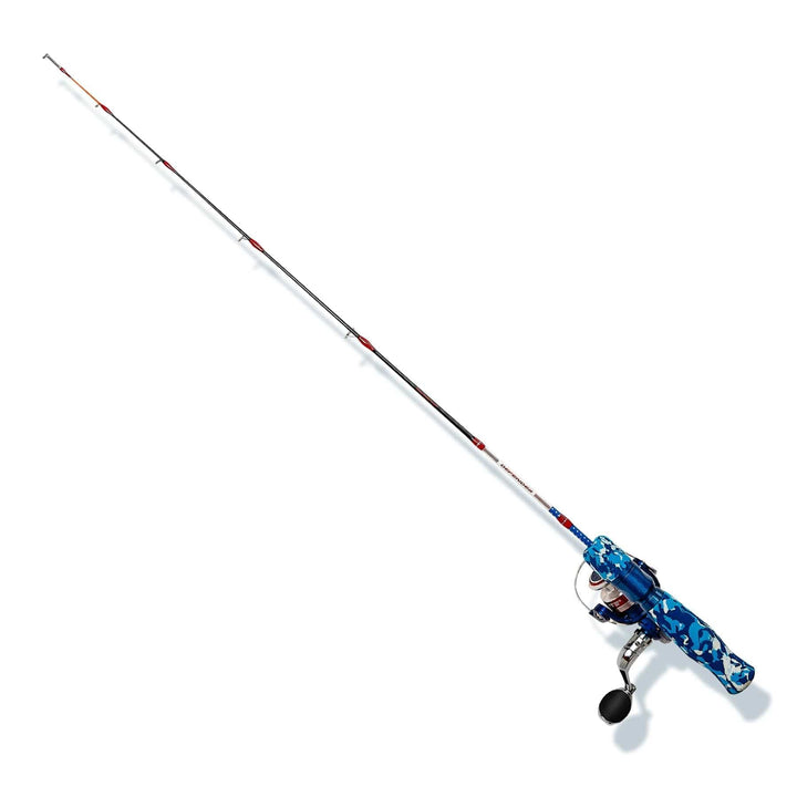 Favorite Fishing Defender Ice Combo 26-28 inch ultra-light combo with rod and reel for ice fishing.