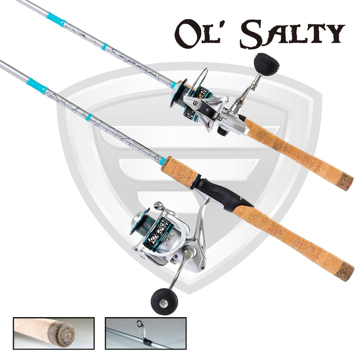Favorite Fishing OL' Salty Spinning Combo with 3000 reel, medium-sized design for versatile saltwater fishing.