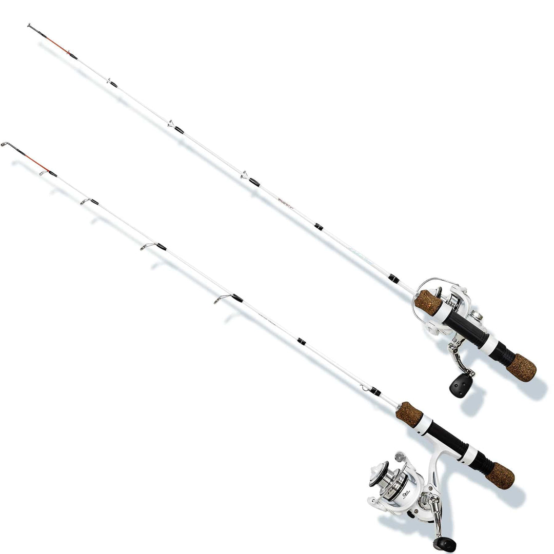 Favorite Fishing White Bird Ice Combo 26-28 inch ultra-light fishing rod and reel, designed for ice fishing.
