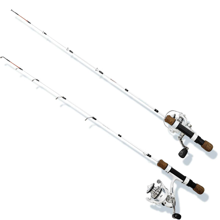 Favorite Fishing White Bird Ice Combo 30-32" with rod and reel for ice fishing, featuring a white design and durable construction.