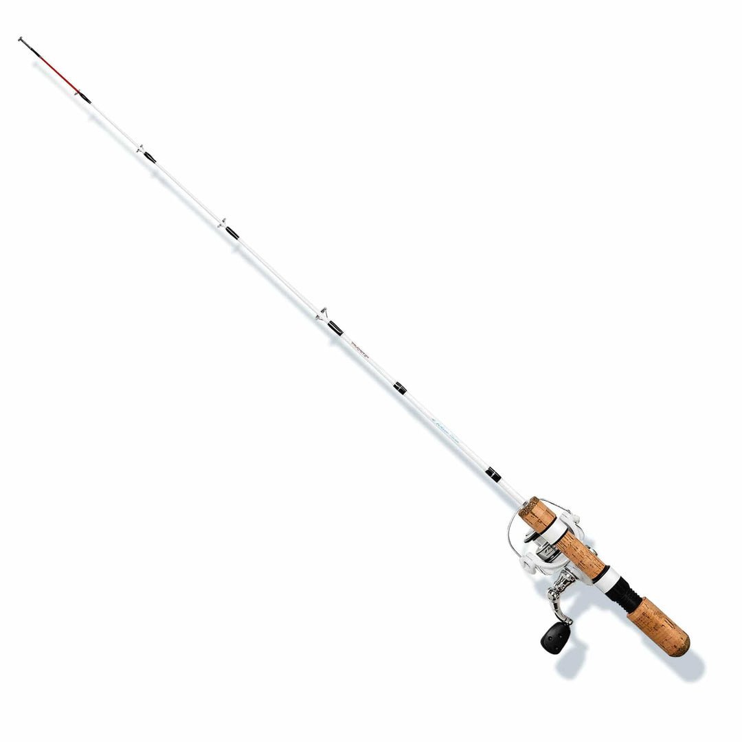 Favorite Fishing White Bird Ice Combo 30-32-inch with rod and reel, designed for ice fishing in a durable combo package.