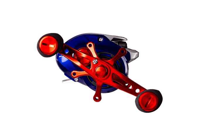 Favorite Fishing Defender Casting Reel in retail packaging, showcasing the fishing reel with detailed design and branding.