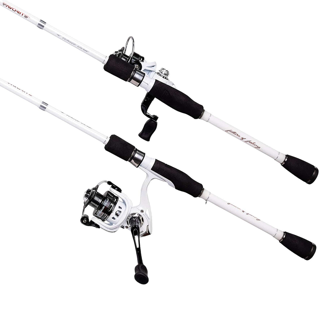 White Bird Spinning Combo fishing rod and reel set by Favorite Fishing, featuring a sleek white design and spinning reel.