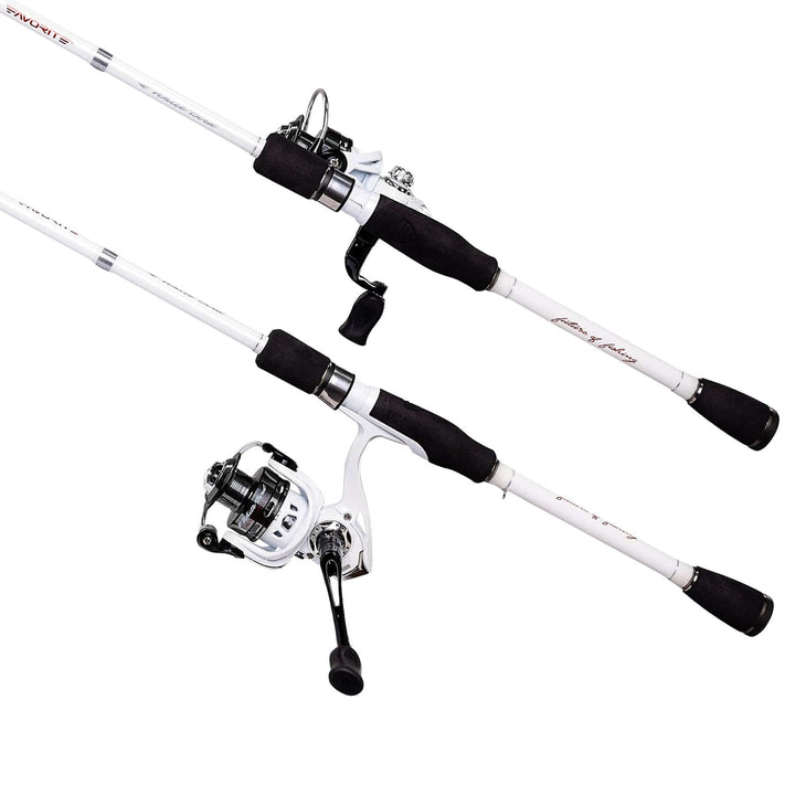 White Bird Spinning Combo by Favorite Fishing featuring a medium-light spinning rod and reel setup for freshwater fishing.