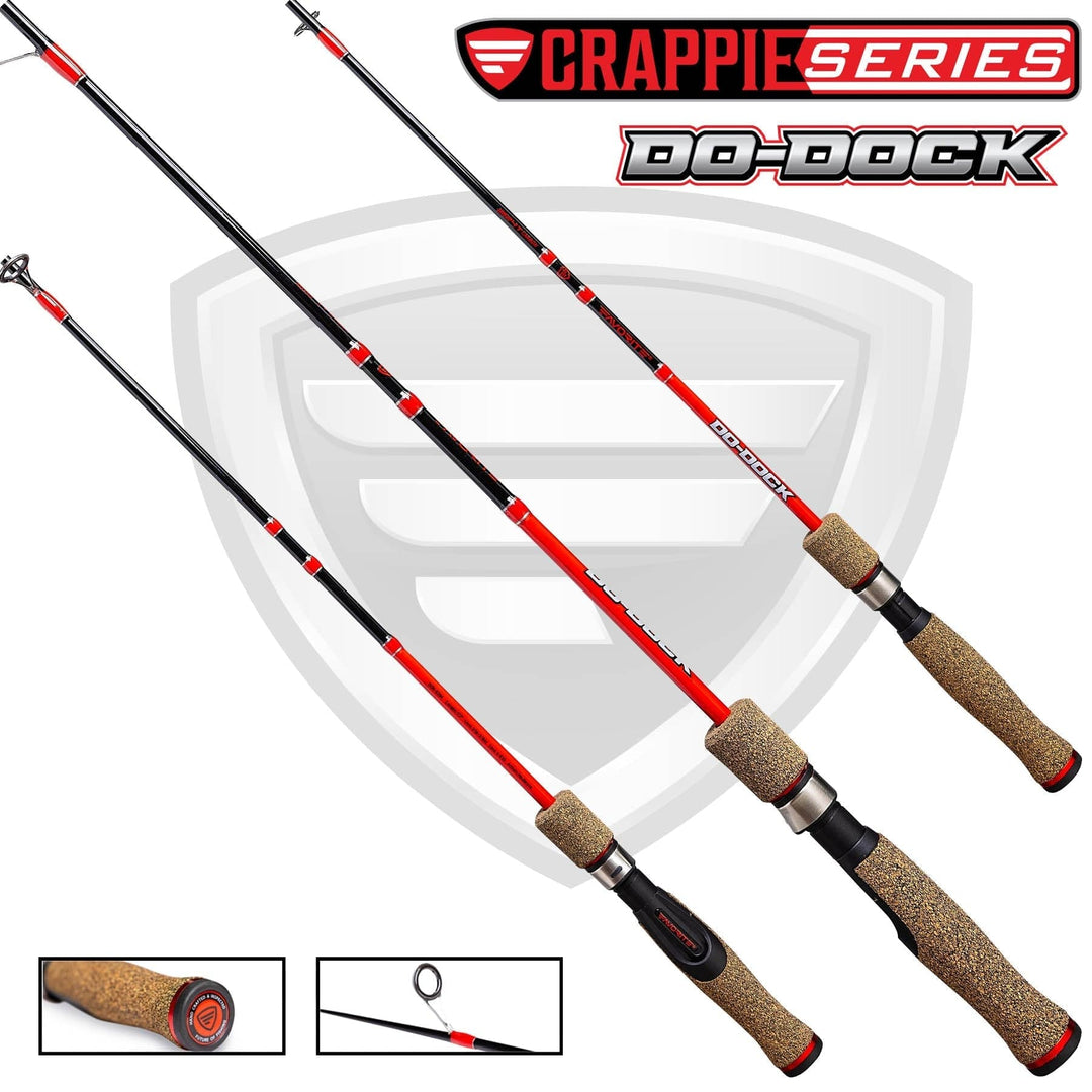 Favorite Fishing Do Dock Snub Nose Crappie Spinning Rod, 5'3" medium action one-piece fishing rod with cork handle