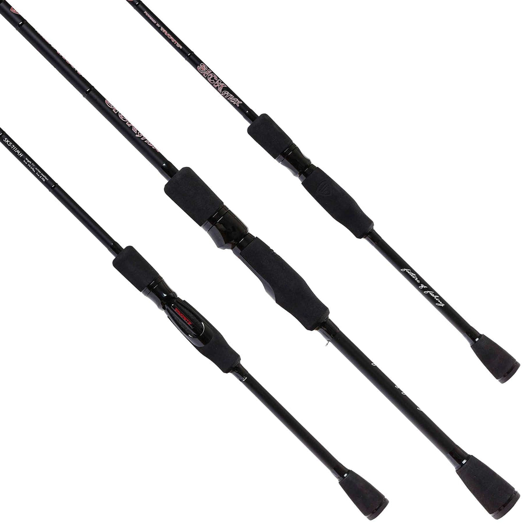 Favorite Fishing Sick Stick spinning rod, 7' medium-heavy, moderate-fast action, lightweight fishing rod with sleek design.