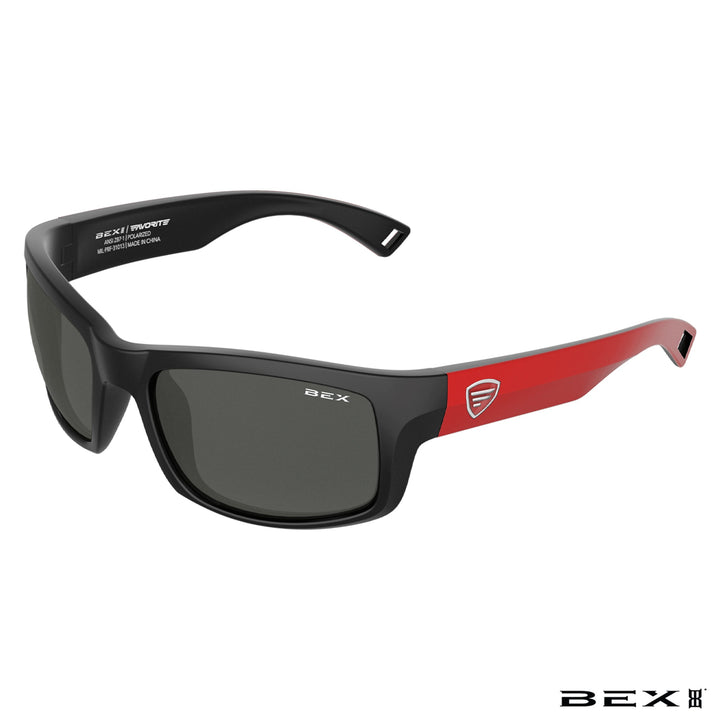 Favorite Fishing Ghavert FX sunglasses in black and red with sleek frame and tinted lenses for outdoor fishing and casual wear.