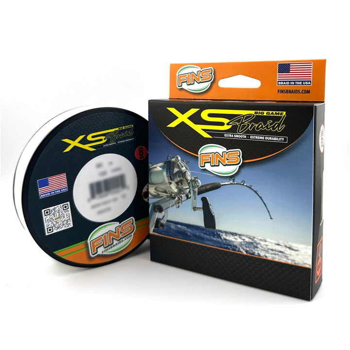 Blue FINS Braids big game fishing line, XS size, 40-80lb braid, 150 yards of fishing line for deep-sea fishing.
