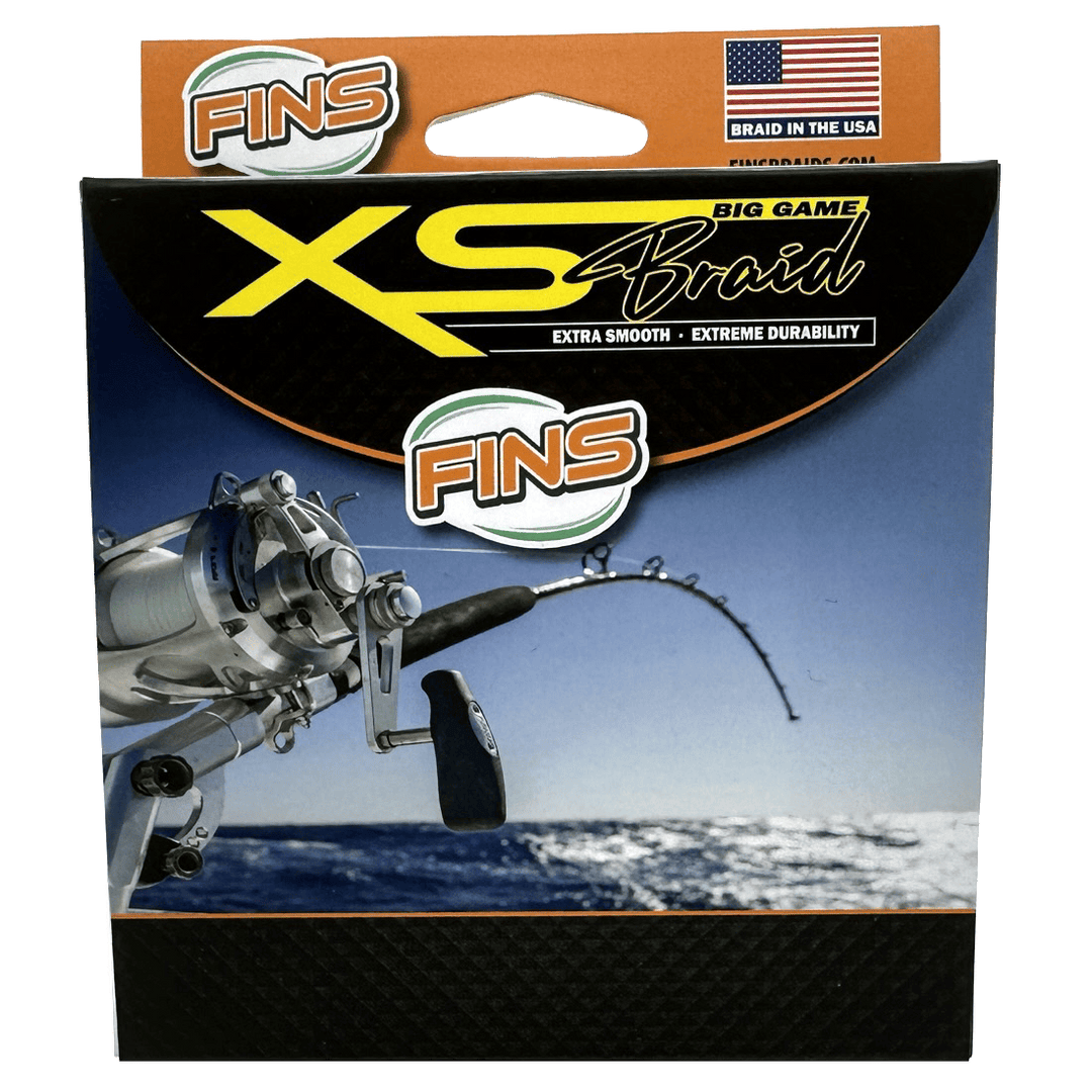 Blue XS Big Game Fishing Braid by FINS Braids, 40-80lb, 150-yard fishing line with durable, high-performance design.