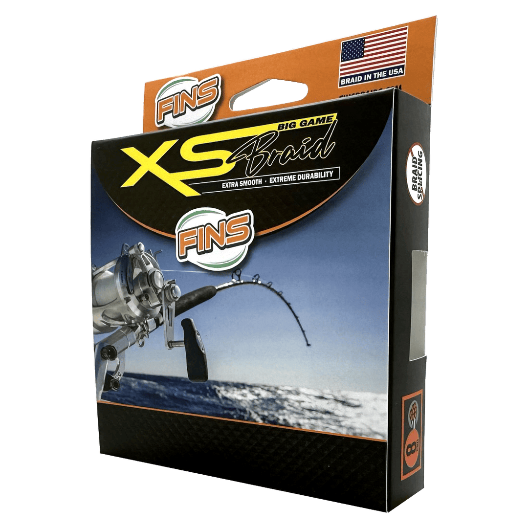 Blue XS Big Game Fishing Braid by FINS Braids, 40-80lb fishing line, 150 yards, designed for large game fishing.