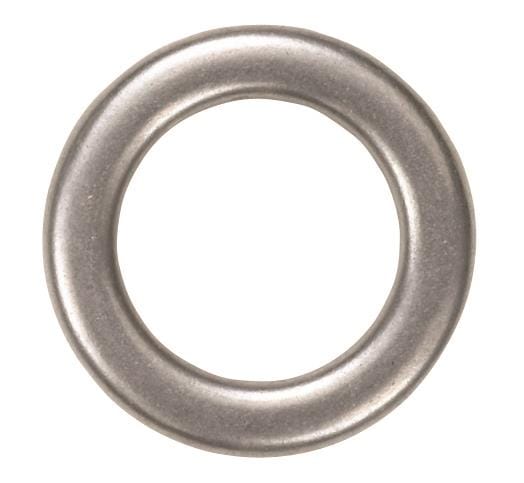 Owner solid welded rings from Fisherman's Headquarters, close-up of durable metal rings with welded seams for fishing gear.