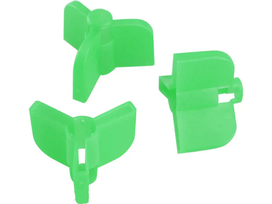 Green Owner Treble Hook Safety Caps for fishing hooks, designed to protect and secure treble hooks during storage and transport.