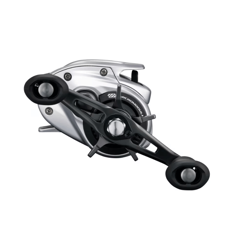 Shimano Tranx B Baitcasting Reel showing the black fishing reel with handle and spool for saltwater fishing.