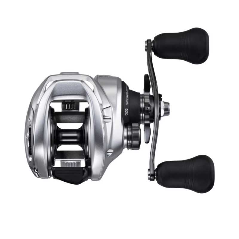 Shimano Tranx B baitcasting reel with black metal body and ergonomic handle, ideal for fishing enthusiasts.
