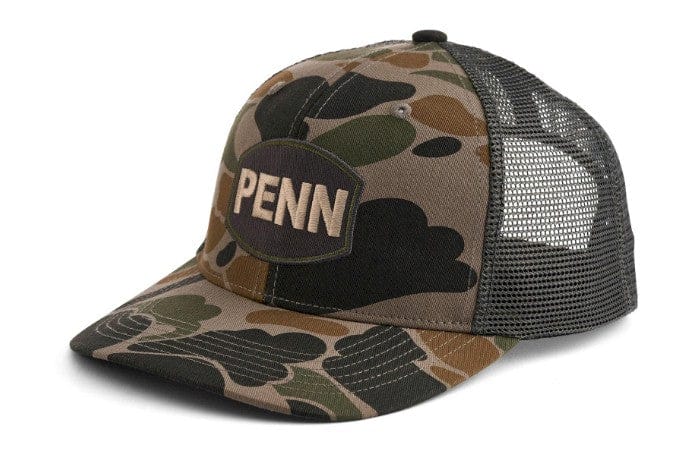 Black Heather Grey Fisherman's Headquarters trucker cap with adjustable visor and classic design for casual wear.