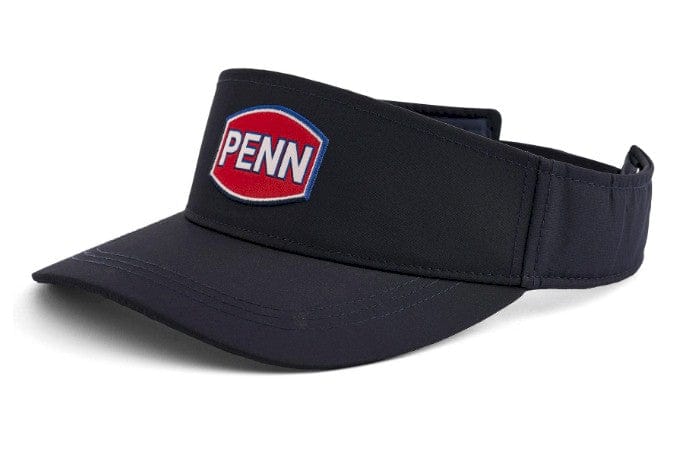 Black and grey trucker hat by Penn Headwear with adjustable strap and mesh back, suitable for outdoor and casual wear.