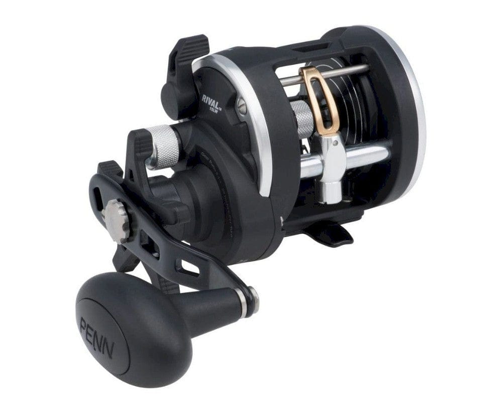 Penn Rival Level Wind conventional reel, Fisherman's Headquarters brand, showing the reel with handle and line spool against a neutral background.