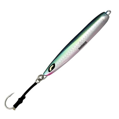 Shimano Butterfly Monarch Jig in vibrant colors, designed for saltwater fishing, displayed with detailed close-up of the jig's finish.