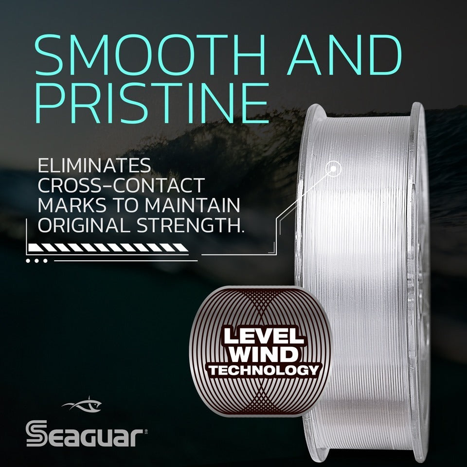 Fisherman's Headquarters Seaguar Blue Label Fluorocarbon Leader material in 6lb, 25yd spool, clear fishing leader for freshwater or saltwater.