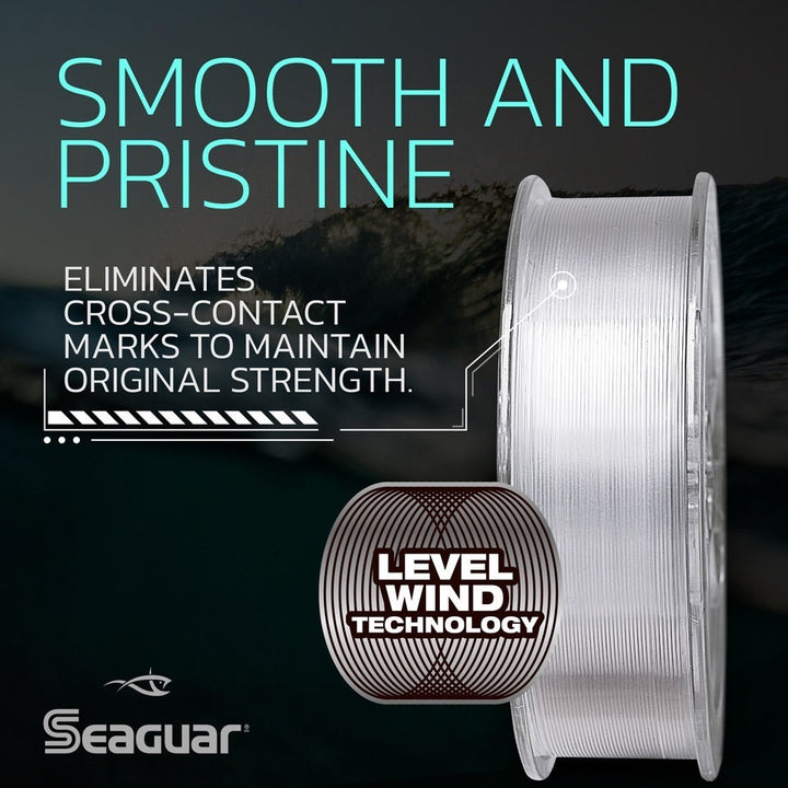 Fisherman's Headquarters Seaguar Blue Label Fluorocarbon Leader material in 6lb, 25yd spool, clear fishing leader for freshwater or saltwater.