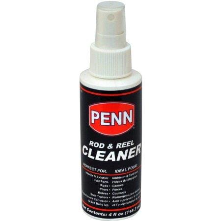 Penn Rod & Reel Cleaner LUBE bottle from Fisherman's Headquarters, with label and nozzle visible.