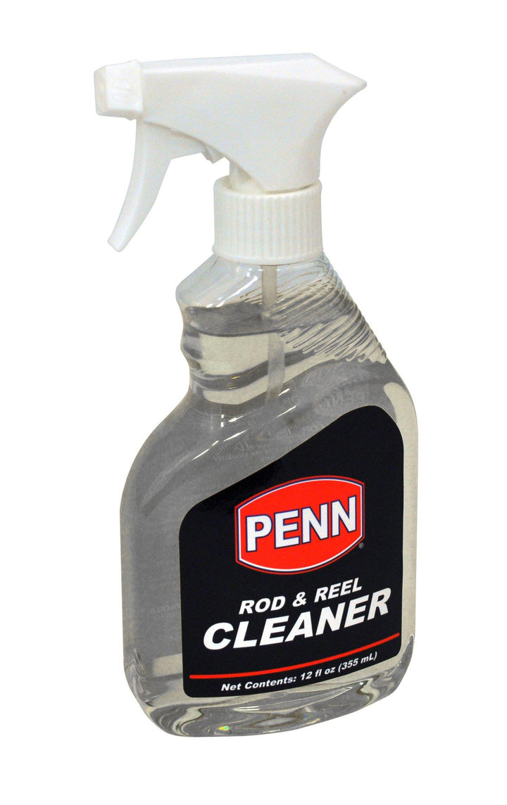 Penn Rod and Reel Cleaner Lube bottle, 12oz, for cleaning and lubricating fishing rods and reels by Fisherman's Headquarters.