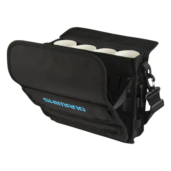 Shimano Blue Wave Surf Bags lure and plug bag, medium size with multiple compartments, designed for fishing tackle organization.