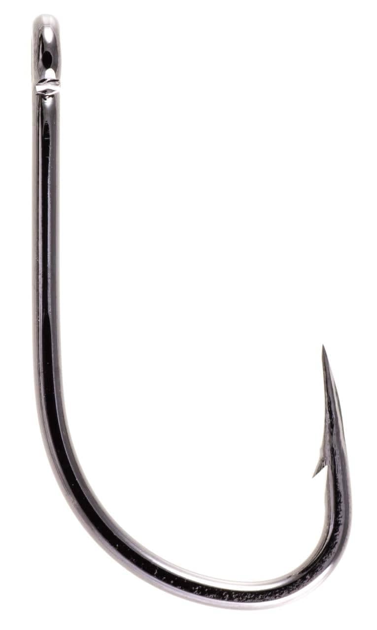 Owner Aki bait hook with in-line cutting point in pocket pack, designed for fishing, featuring a sharp hook and compact packaging.