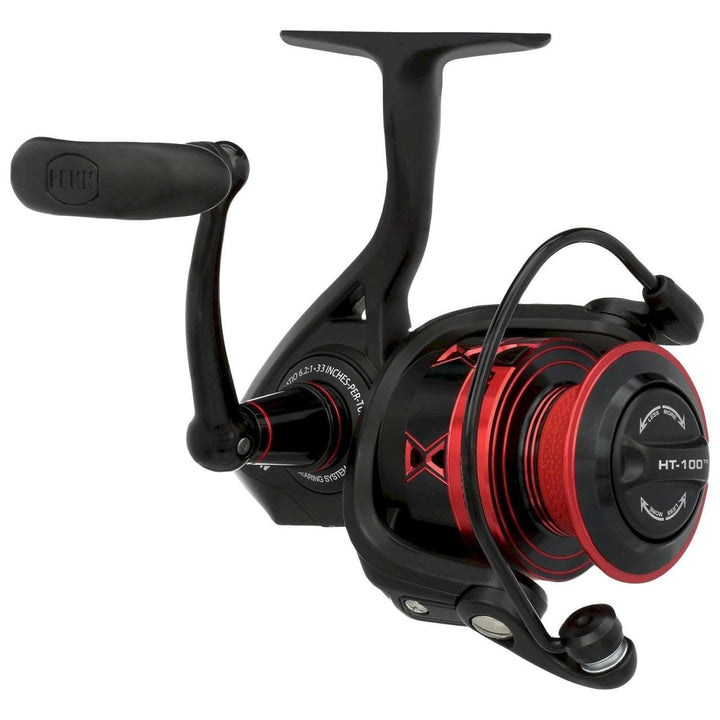 Fisherman's Headquarters Penn Fierce IV spinning reel with black and silver finish, mounted on a fishing rod for saltwater fishing.