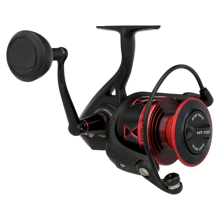 Penn Fierce IV spinning reel, black and silver fishing reel with spool and handle, designed for freshwater and saltwater fishing.