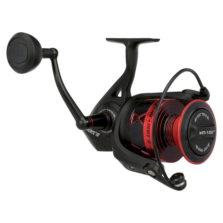Penn Fierce IV spinning reel with silver body and handle, showcasing its durable design and smooth operation for freshwater or saltwater fishing.