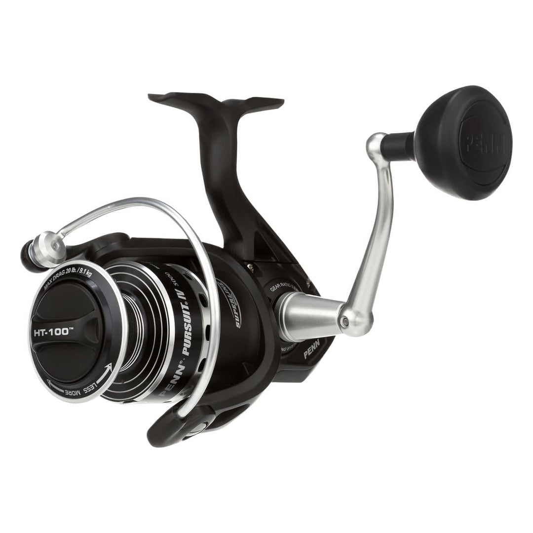 Penn Pursuit IV spinning reel from Fisherman's Headquarters, showing the reel with spool and handle in close-up view.