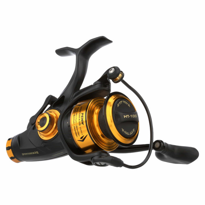 Penn Spinfisher VII Live Liner spinning reel in black with silver accents, featuring a sturdy body and smooth drag system.