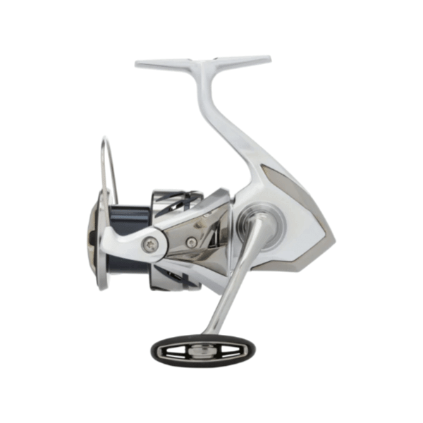Shimano Stradic FM spinning reel with ergonomic handle and sleek design, ideal for freshwater and saltwater fishing.