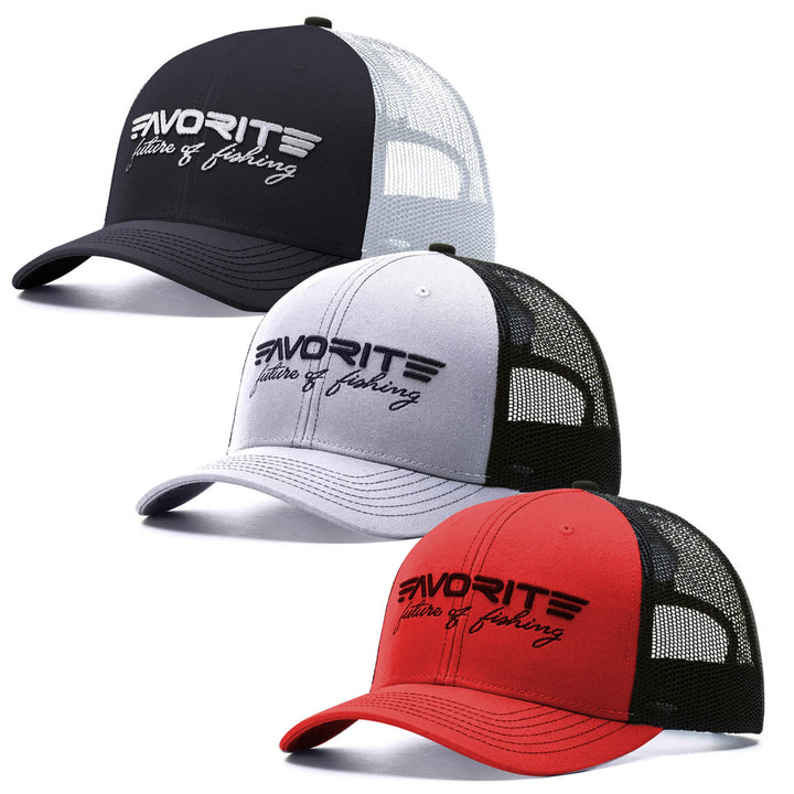 Favorite Fishing Franchise Hat, a stylish baseball cap with embroidered logo, adjustable strap, and classic design.