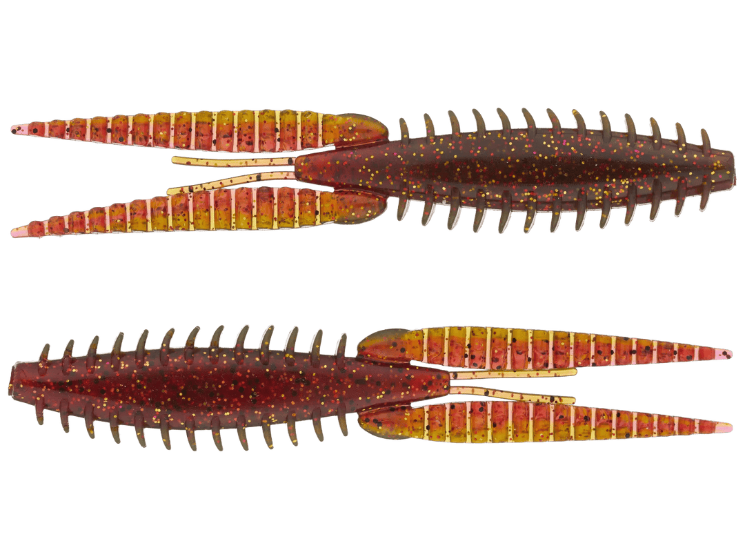 G-Ratt Baits Dixie Flip fishing lure in brown and black flake, 3/8 oz, designed for bass fishing, close-up view of lure details.