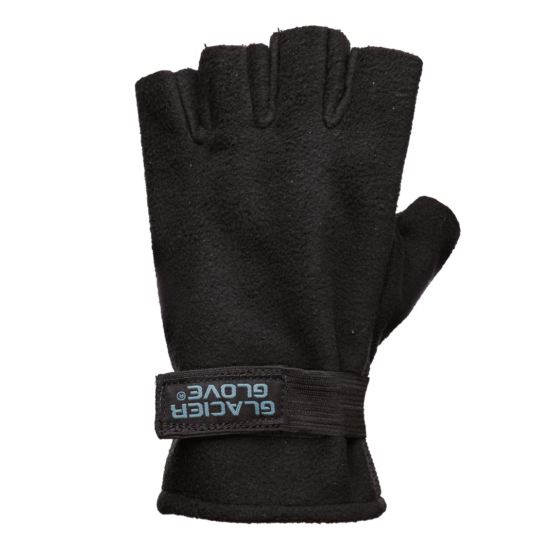 Glacier Outdoor Alaska River™ Series Fingerless Glove in Realtree Edge camouflage, designed for outdoor activities and dexterity.