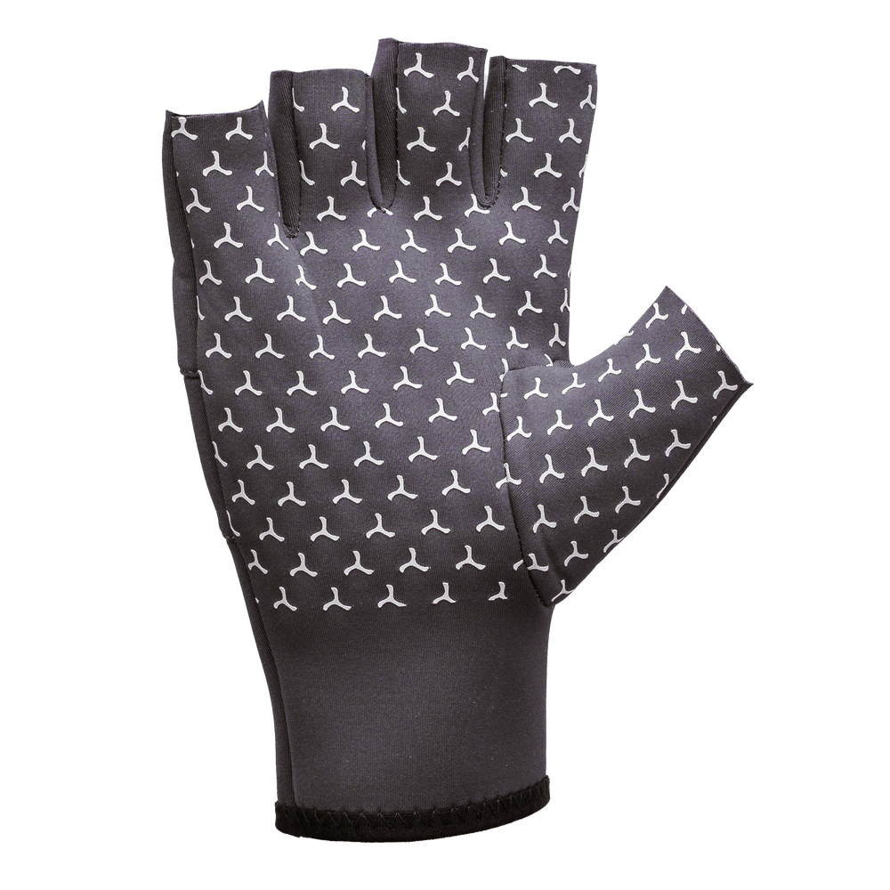 Glacier Outdoor Cold River™ fingerless glove showing padded palm and breathable fabric for outdoor activities.