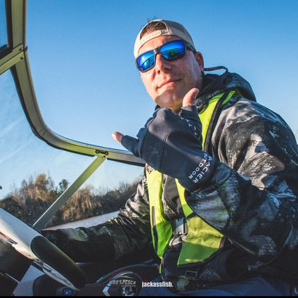 Cold River™ Fingerless Gloves by Glacier Outdoor, showing a close-up of the rugged, waterproof gloves designed for outdoor activities.