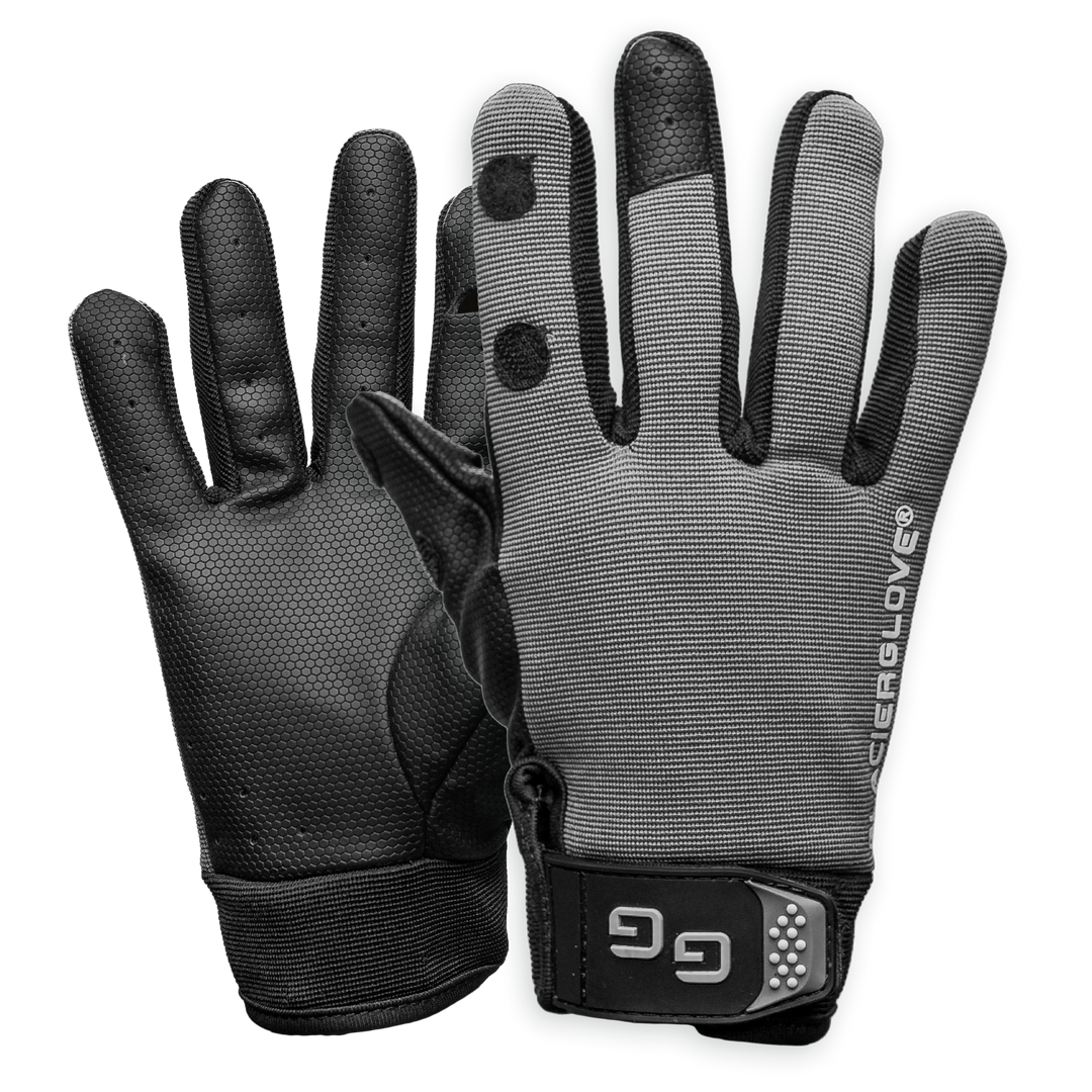 Glacier Outdoor Elite Angler gloves and mittens set, black and grey, designed for fishing and outdoor activities.
