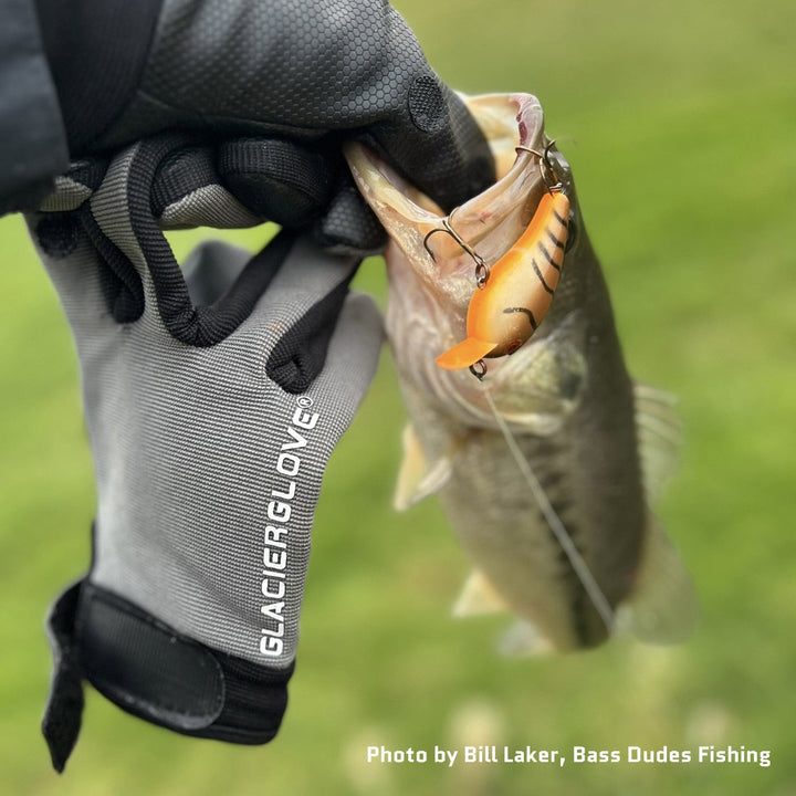 Glacier Outdoor Elite Angler gloves designed for fishing, featuring durable material and comfortable fit for outdoor anglers.