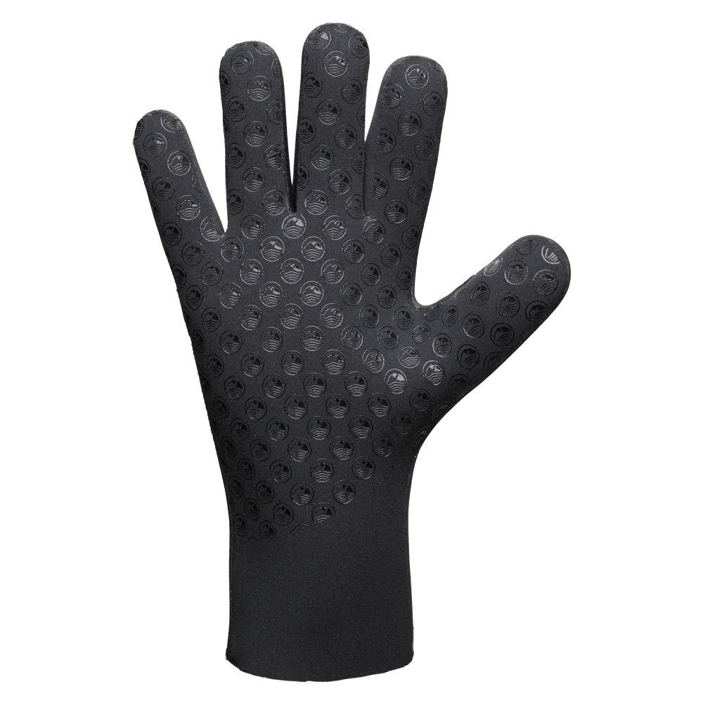 Back view of Glacier Outdoor HydroGrip Max gloves in black, showing textured grip surface and durable construction for outdoor use.