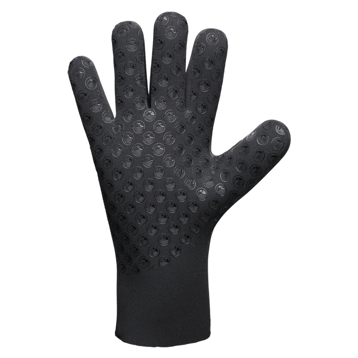 Back view of Glacier Outdoor HydroGrip Max gloves in black, showing textured grip surface and durable construction for outdoor use.
