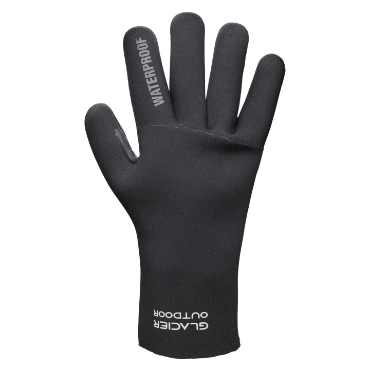 Glacier Outdoor HydroGrip Max gloves in black, showing the durable grip surface and snug fit for outdoor activities.