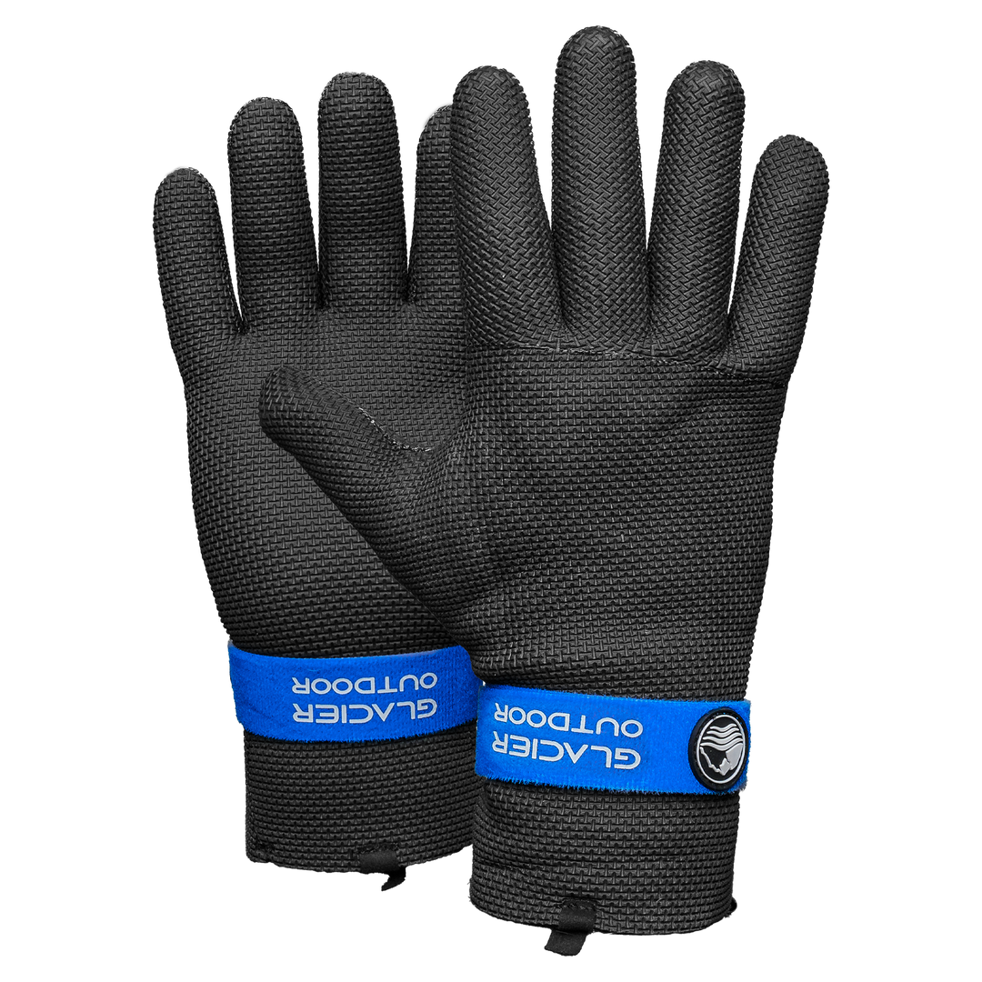 Glacier Outdoor Kenai waterproof gloves and mittens in black, designed for cold weather outdoor activities.